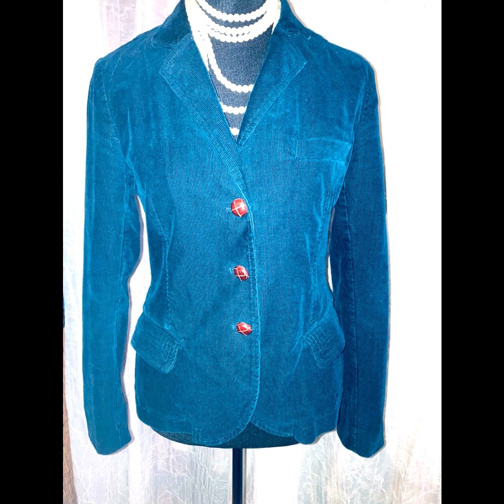 J.Crew Navy Corduroy Fitted Blazer